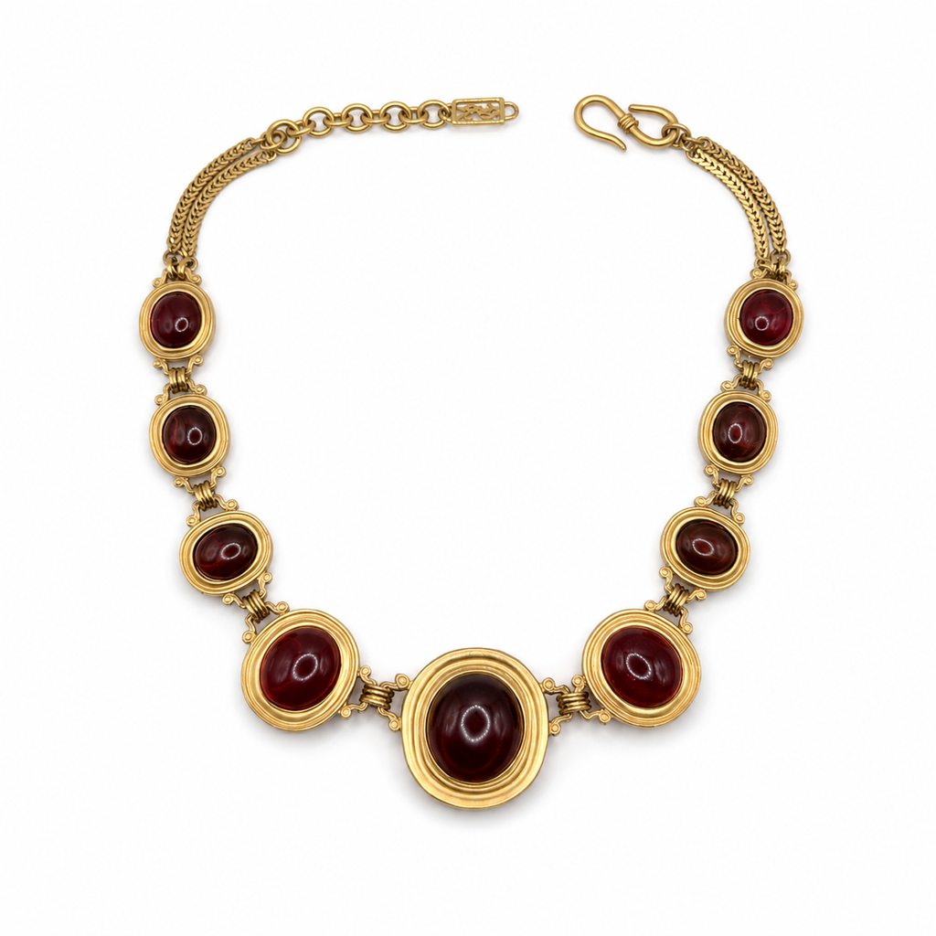 Vintage YSL Jelly Two-side Necklace and Earrings Set