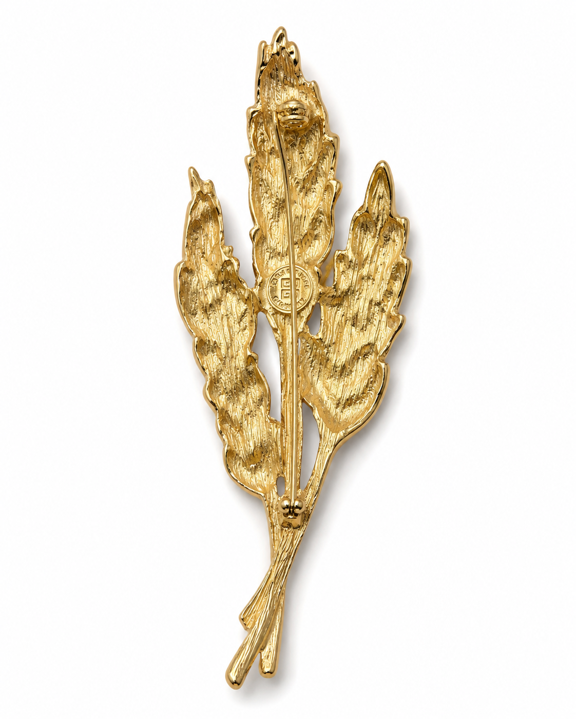 Vintage Givenchy Gold Tone Leaf Brooch Pin