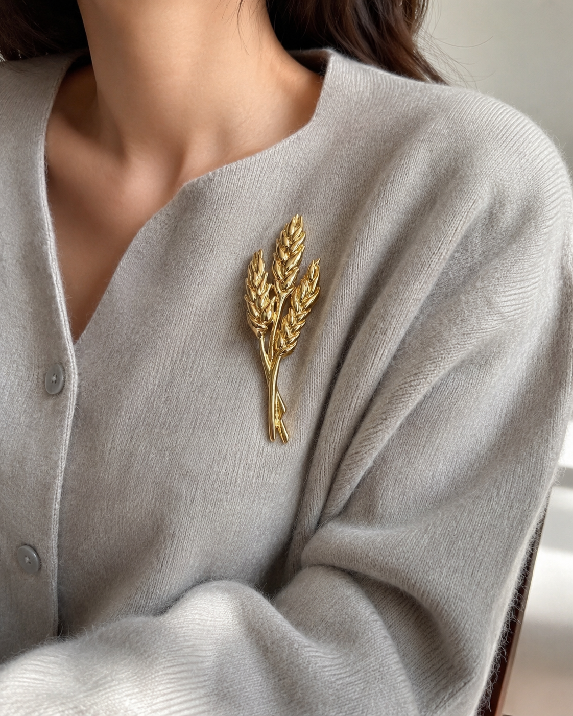 Vintage Givenchy Gold Tone Leaf Brooch Pin