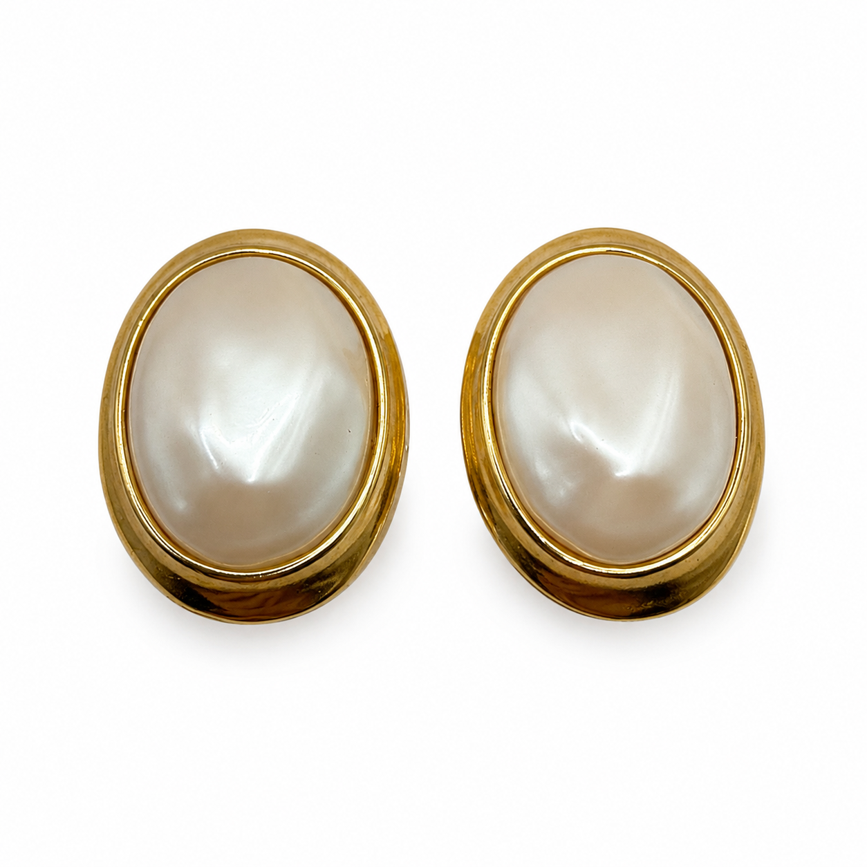 Vintage YSL Faux Pearl Clips On Earrings