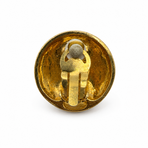 Vintage Chanel Miss Coco Gold Tone Clips On Earrings