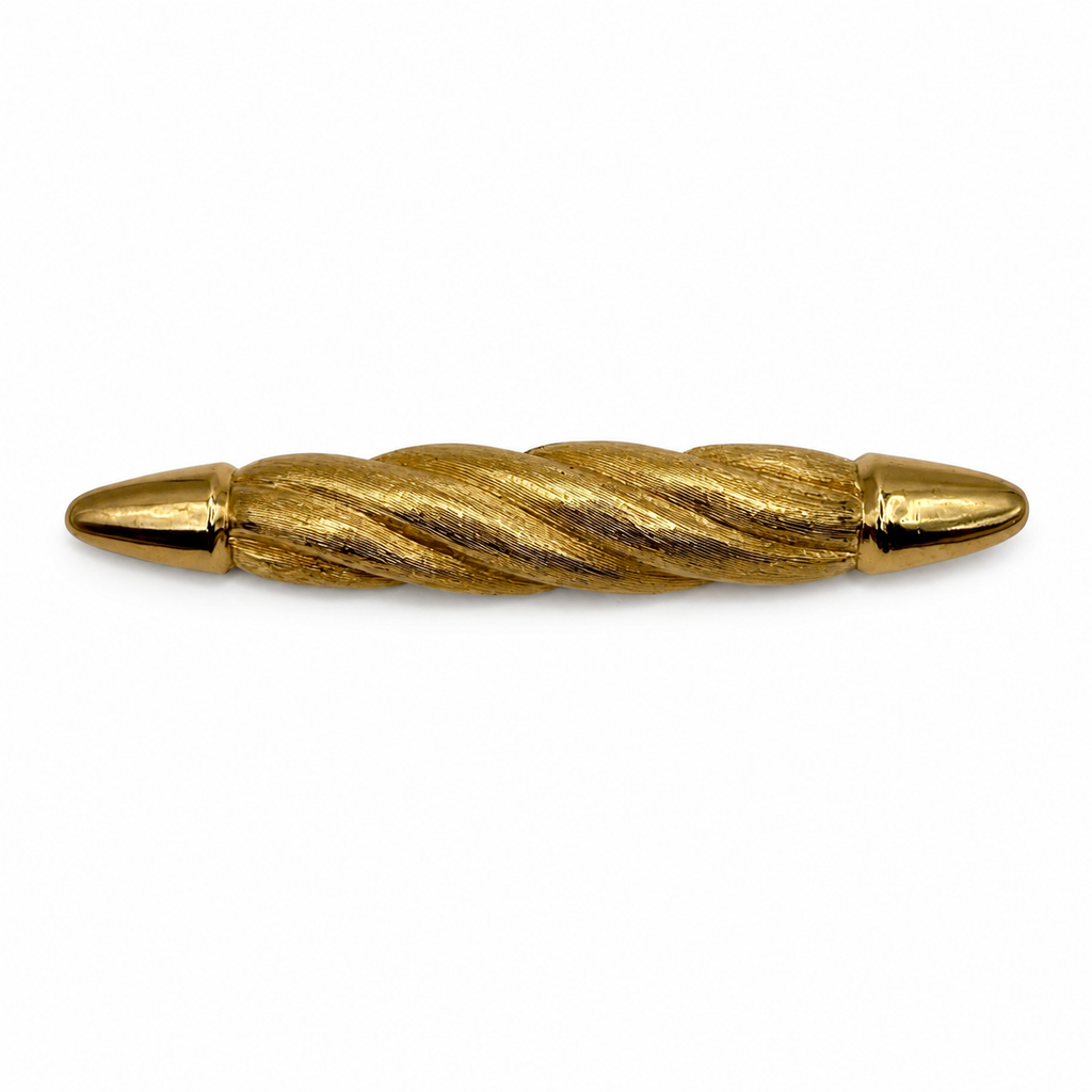 Vintage Christian Dior Rope Gold Tone Bar Brooch