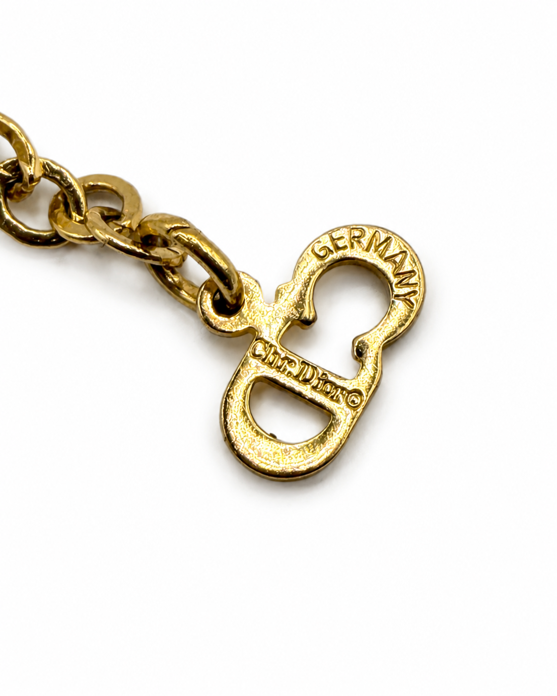 Vintage Christian Dior Germany V-Shape Gold Tone Necklace
