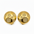 Vintage Christian Dior Gold Tone Rhinestone Clips On Earrings