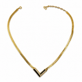 Vintage Christian Dior Germany V-Shape Gold Tone Necklace