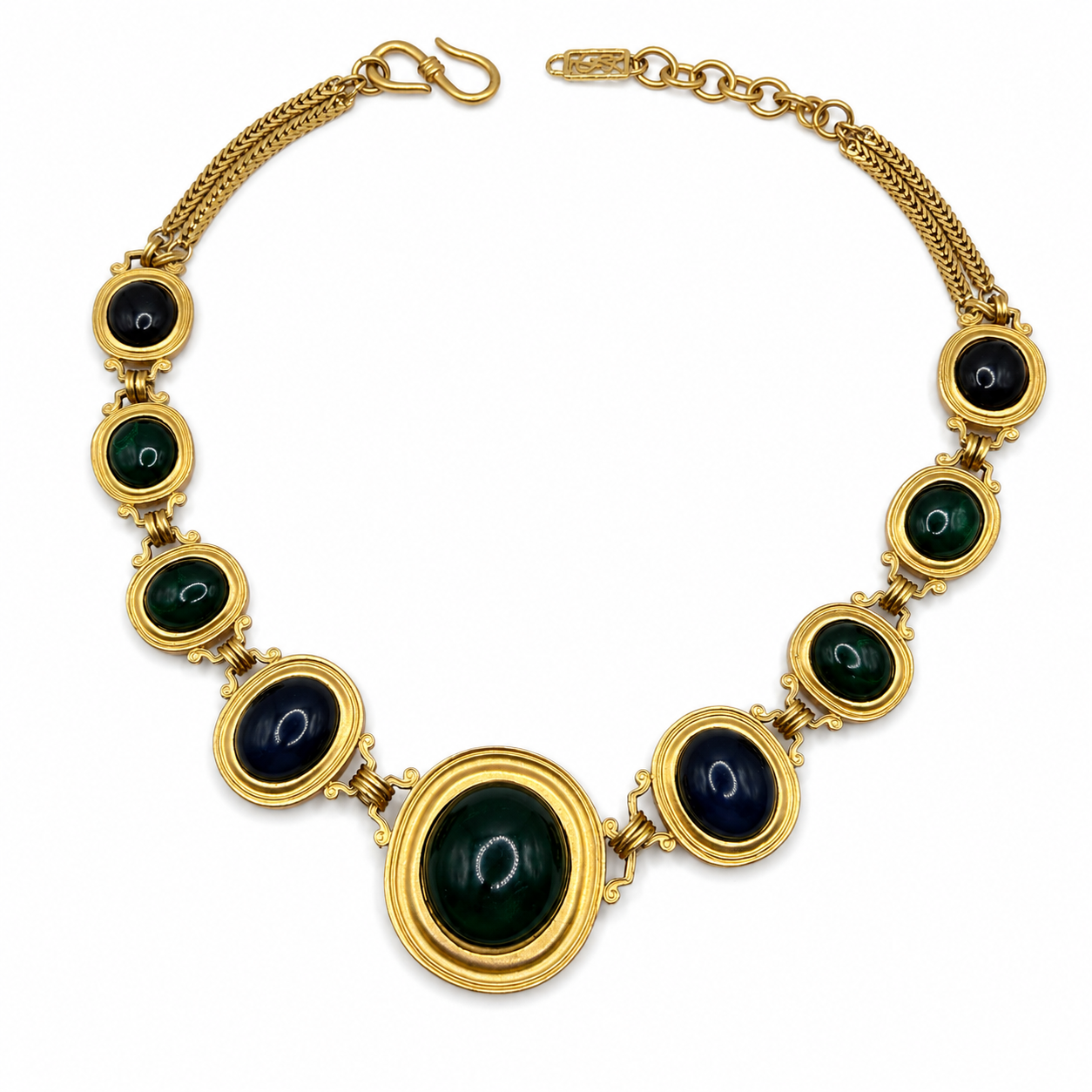 Vintage YSL Jelly Two-side Necklace and Earrings Set