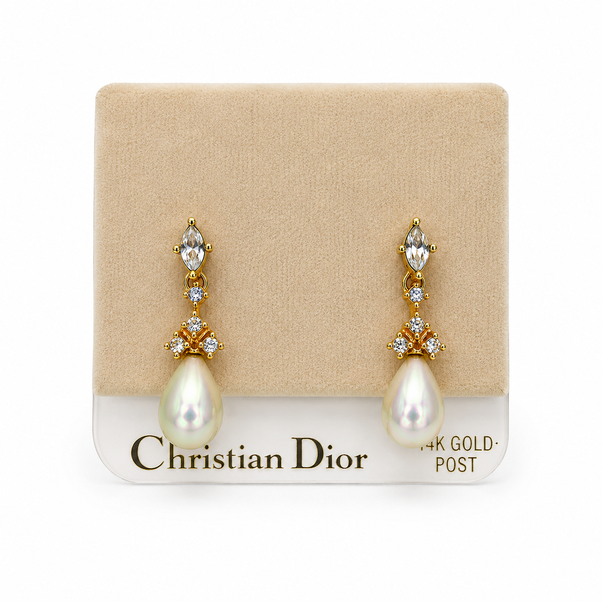 Vintage Christian Dior Faux Pearl Post Earrings