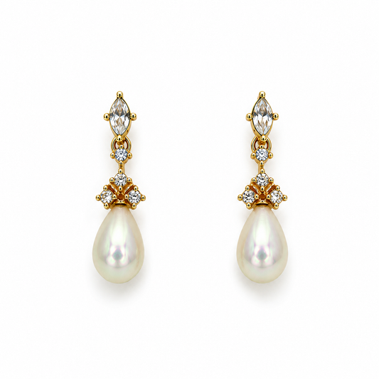 Vintage Christian Dior Faux Pearl Post Earrings