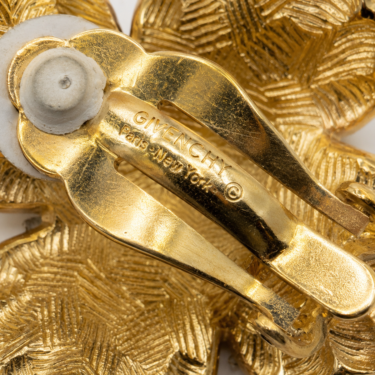 Vintage Givenchy Gold Tone Swirl Clips On Earrings
