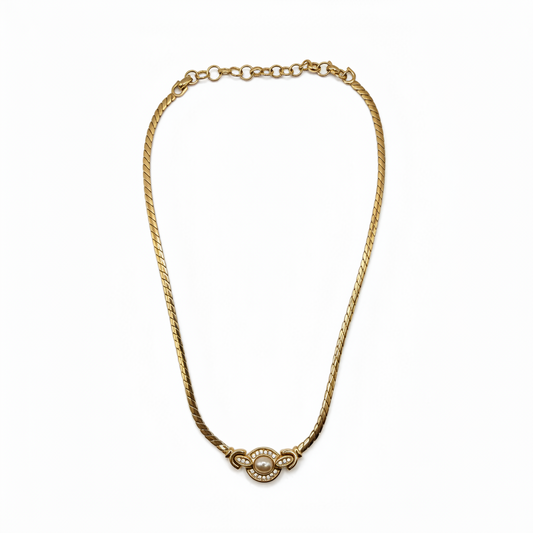Vintage Christian Dior Faux Pearl Choker Necklace